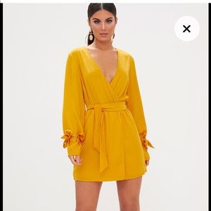 Yellow silk dress